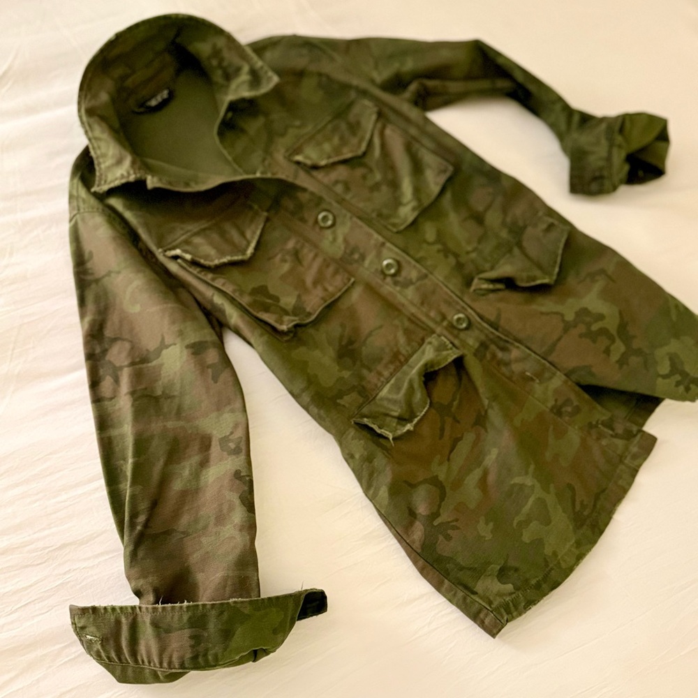 Topshop Utility Jacket: Green Camo